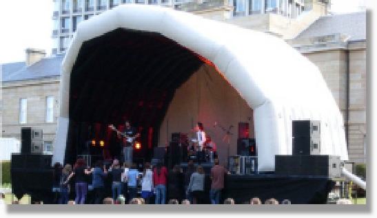 Inflatable stage roof / inflatable tent rentals in Orlando, Miami, Naples Florida.